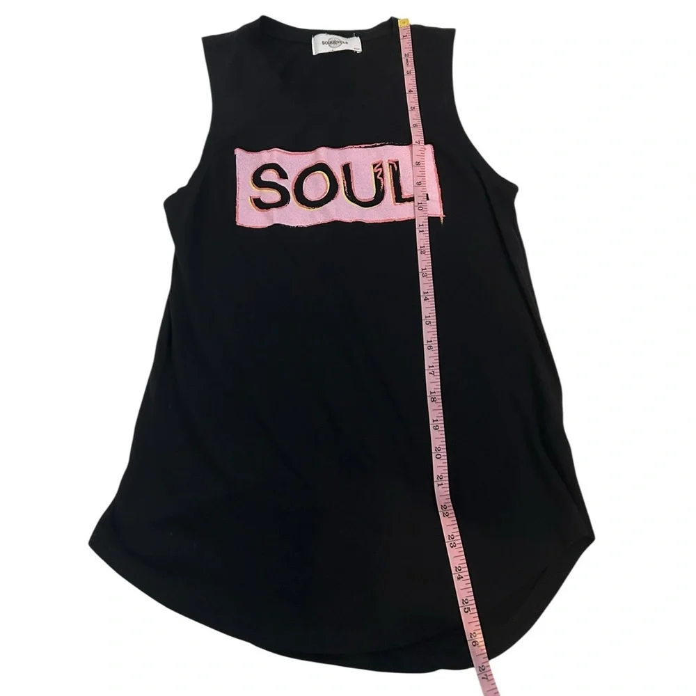 Soulcycle Small Pink Renee Black Asymmetric Tank top